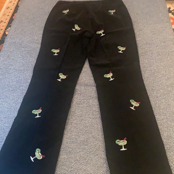 CJ Lang Black Margarita Embroidered Pant Size 2 - Picture 4 of 4